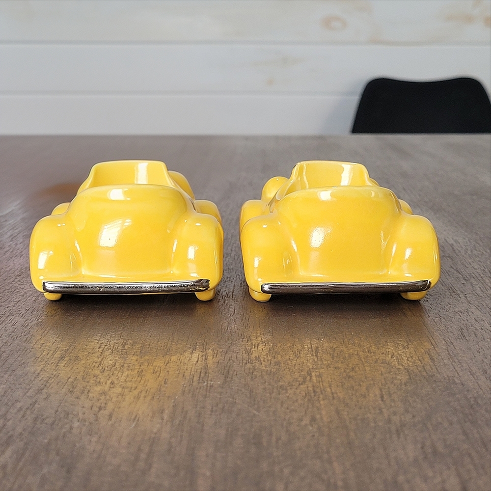 Mid Century Honiton Pottery Yellow Car Egg Cups Pair England - Picture 5 of 10